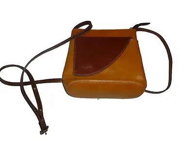 Vera Pelle Italian Leather Butterscotch Camel Crossbody Bag Handbag Purse Hobo • $15.04