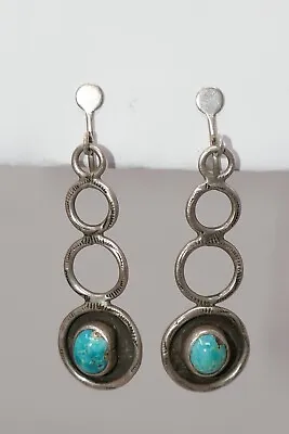 $29.99 • Buy Sterling Silver Turquoise Dangle Earrings