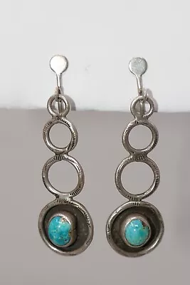 $29.99 • Buy Sterling Silver Turquoise Dangle Earrings