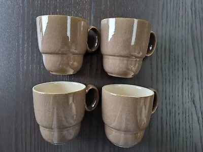 Denby Set Of Four Everyday Cappuccino Colour Mugs Cups • £19.99