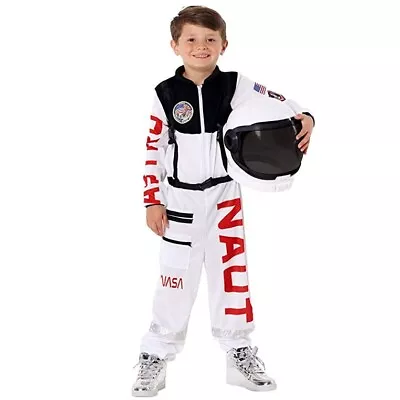 H Astronaut W/Helmet Child White MorphSuits Small Youth Size 5/7 • $28.18