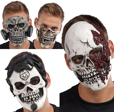 Skeleton Halloween Mask Scary Gothic Latex Mask Fancy Dress Costume Accessory • £9.99