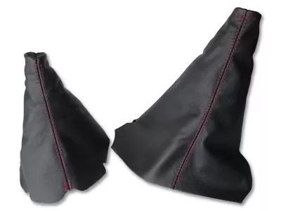$41.99 • Buy Shift And Ebrake Boot For Chevrolet Corvette C5 1997-04 Leather Red Stitching