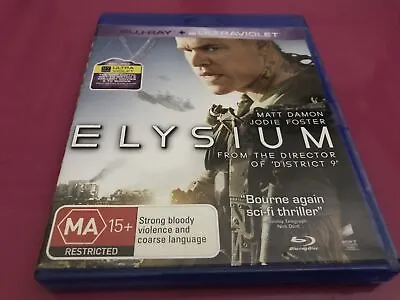 Elysium Blu-Ray Matt Damon Jodie Foster ULTRAVIOLET CODE IS NOT INCLUDED • £6.19