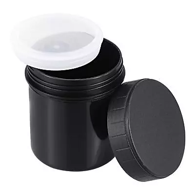 Empty Plastic Paint Pail With Lid 0.04 -Gallon/150mL Seal Container Black 2Pcs • £6.25