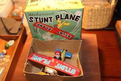 Vintage Hard To Find LineMar Marx Tin Litho Mini Wind Up Stunt Plane W/Box Toy • $80