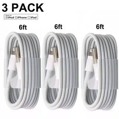 3-PACK 6ft USB Data Charger Cables Cords For I Phone 5 6 7 8 X 11 12 13 14 Plus • $6.99