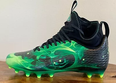 Under Armour Spotlight Lux MC LE Football Cleats Size 10.5/11.5/12 NEON GREEN • $44.99