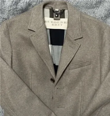 $1390 Burberry Lyndson 3-in-1 Taupe Wool Cashmere  Overcoat Coat Sz M — No Vest • $399.99