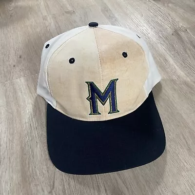 Vintage Milwaukee Brewers Hat Snapback Twins Enterprise MLB Baseball White Cap • $22.50