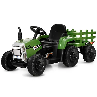 £156.99 • Buy 12V Kids Ride On Tractor W/ Trailer Electric 3-Gear-Shift Ground Loader Toy Car 