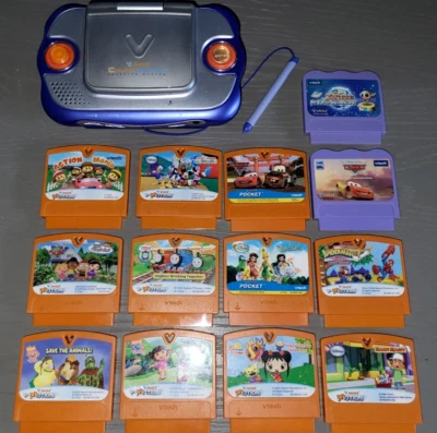 $53.95 • Buy Vtech VSmile VMotion Learning Handheld Pocket System 13 Video Game Cartridge Lot