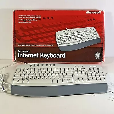 Microsoft Wired Internet Keyboard Detachable Palm Rest Hot Keys Access C1900330  • $24.99