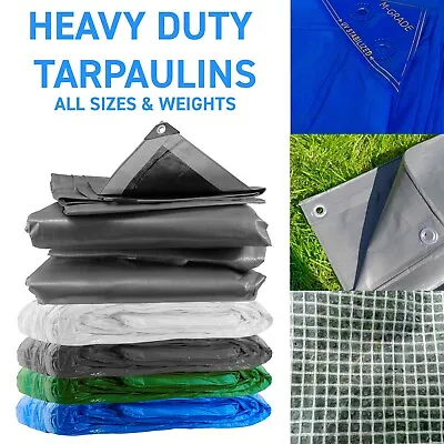 Waterproof Heavy Duty Tarpaulin Tarp Ground Sheet Camping Cover NEW UK STOCK • £4.99