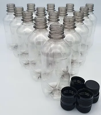 Clear Plastic 330ml PET Screw Cap Drinks Bottles Cordial Home Brew X 80 • £38.35