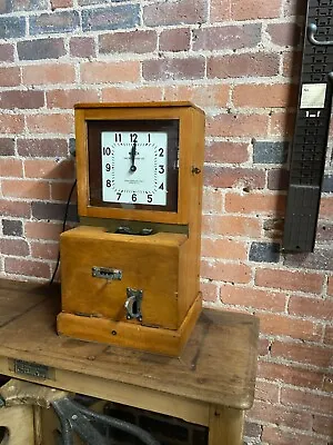 £385 • Buy Vintage Clocking In Clock Machine Time Recorder Factory Clock Blick