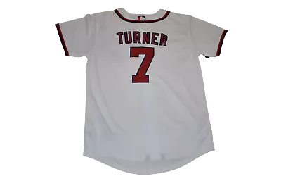 $19.99 • Buy Washington Nationals Nike MLB Youth Boys Trea Turner Cool Base White Jersey NWT