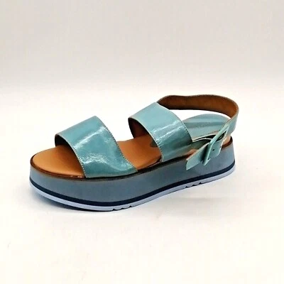 $101.99 • Buy Paloma Barcelo Womens Slingback Sandals Blue Leather Buckle Platform EUR 37 NEW