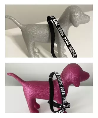 NEW 2 Victoria’s Secret PINK Mini Dog Ornaments Lot Of 2 Pink&Silver Glitter • $28.95