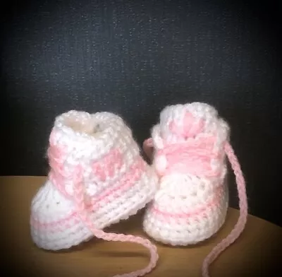 £6.99 • Buy Crochet Baby Shoes Handmade Crochet Wool Baby Booties Sneakers Slippers