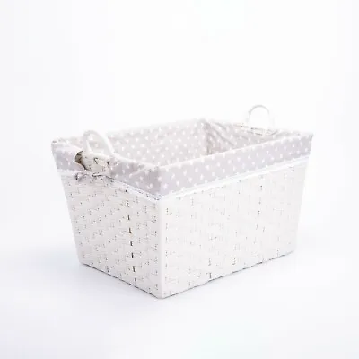 £13.99 • Buy Faux Wicker Home Storage Basket With Liner Laundry Basket Toys Collection