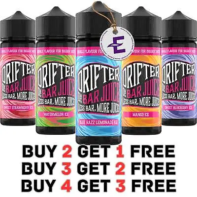 Drifter Shortfill Vape Bar Juice VG 50/50 100ml E Liquid 0mg No Nicotine Sub Ohm • £9.94