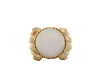14.50MM Mabe Pearl Italian Style Ring In 18K • $1000