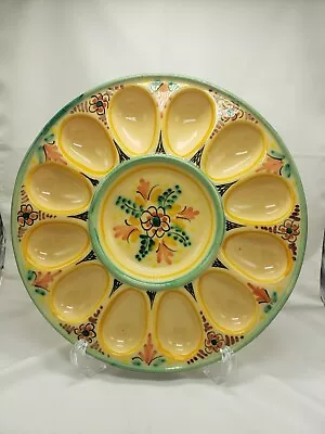 Handpainted Tonala Egg Platter Signed La Gartera • $30.50