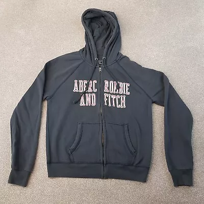 Abercrombie & Fitch Womens Hoodie Small Blue Full Zip Sweatshirt Jumper Spellout • £13.99