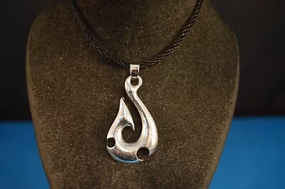 MAORI FISH HOOK PENDANT Good Luck! Silver Tone NEW! UNISEX Jewelry  USA SELLER! • $5.79