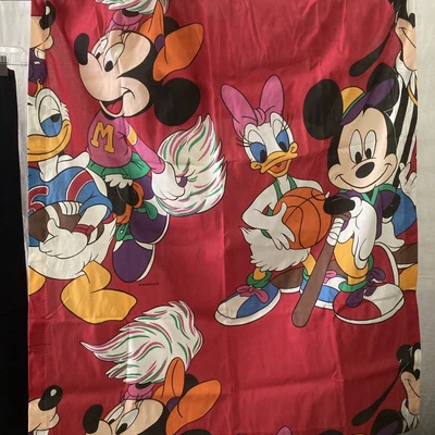£29.44 • Buy Mickey Mouse & Friends Walt Disney Sports Red Curtain Panels 4 40 X 62  Vintage