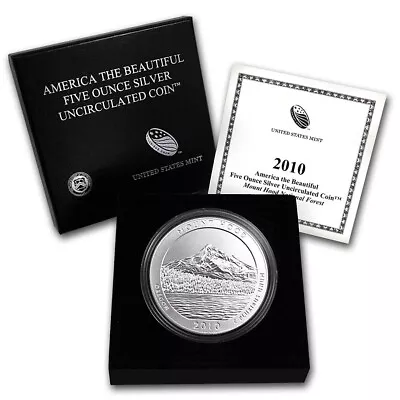 2010-P 5 Oz Burnished Silver ATB Mt Hood National Park W/Box & COA #79 • $199