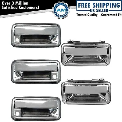 Outside Door Handle Chrome Front Rear Tailgate Set Of 5 For Suburban Tahoe Yukon • $105.60