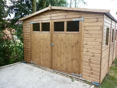 16 X 10 Heavy Duty Coningsby T&g Wooden Garage Timber Workshop Shed Fitted • £3749