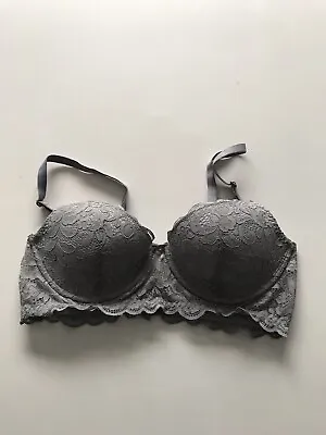 Marks And Spencer M&S Grey Underwired Padded Bra Size 36B • £8.75