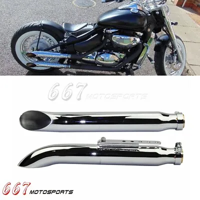 Pair Exhaust Pipes For Suzuki VL 125 800 1500 Intruder Honda VTX1800 VT1300 1100 • $189.99