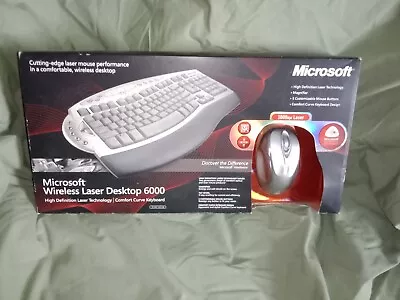 Microsoft Wireless Laser Desktop 6000 Comfort Curve Keyboard New Open Box • $79.99