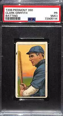 1909 T206 #148 Clark Griffith HOF Batting PSA 1 MC P Piedmont C84301 • $149