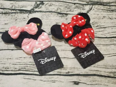 Disney Minnie Mouse Hair Scrunchies Accessories Band Pony Holder Cute Pink Red • $6.99