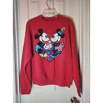 Vintage Mickey & Co. Red Mickey And Minnie Crewneck Sweater • $40