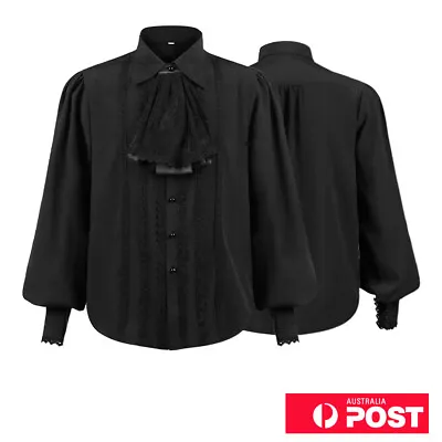 Ruffled Shirt Medieval Steampunk Victorian Top Inner Layer Gothic Collar Flower • $34.03