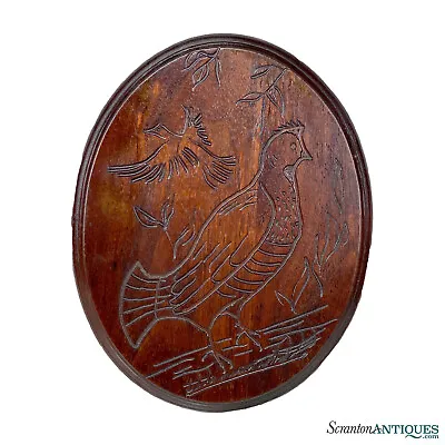 Mid-Century Modern Walnut Grouse Bird Hunt Wall Art Plaque By Rimrock • $160