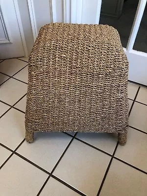 Antique Vintage Sturdy Bamboo &  Wicker  Footstool Stool Seat Furniture • $145