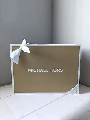 NEW Michael Kors Beige/White Gift Box Empty) W/ Ribbon&Tissue 12 X8.75 X4  • $9.50