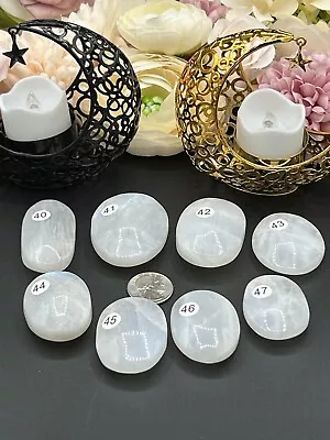 Natural White Moonstone Palmstone Good Blue Flash On All L@@K Free Ship & Gift • $12.59