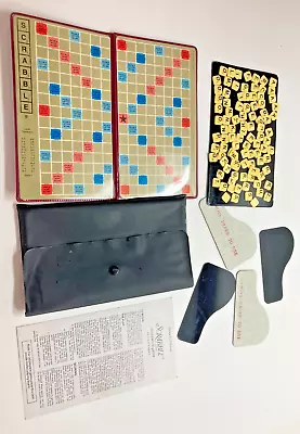 1976 Pocket Travel Scrabble Game Board ‘magnetic’ Cling-on Rubber Tiles Vintage  • £12.54