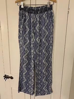 Signature Studio Pants Women’s Large Tribal Print Boho Elastic Waist Palazzo • $15.97