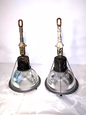 Pair Of Holophane Industrial Light Fixture 12   With Matching Mounts • $399