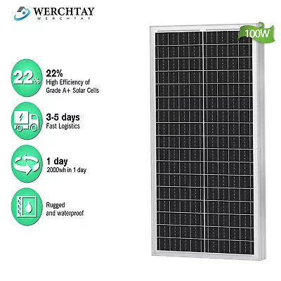 100W Watt Solar Panel 12V Monocrystalline Home RV Car Power Home Camping Boat • $65.99