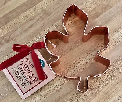NWT LARGE Wilton SOLID Copper Cookie Cutter  MAPLE LEAF” 5-1/2” Heavy Duty FALL • $9.25